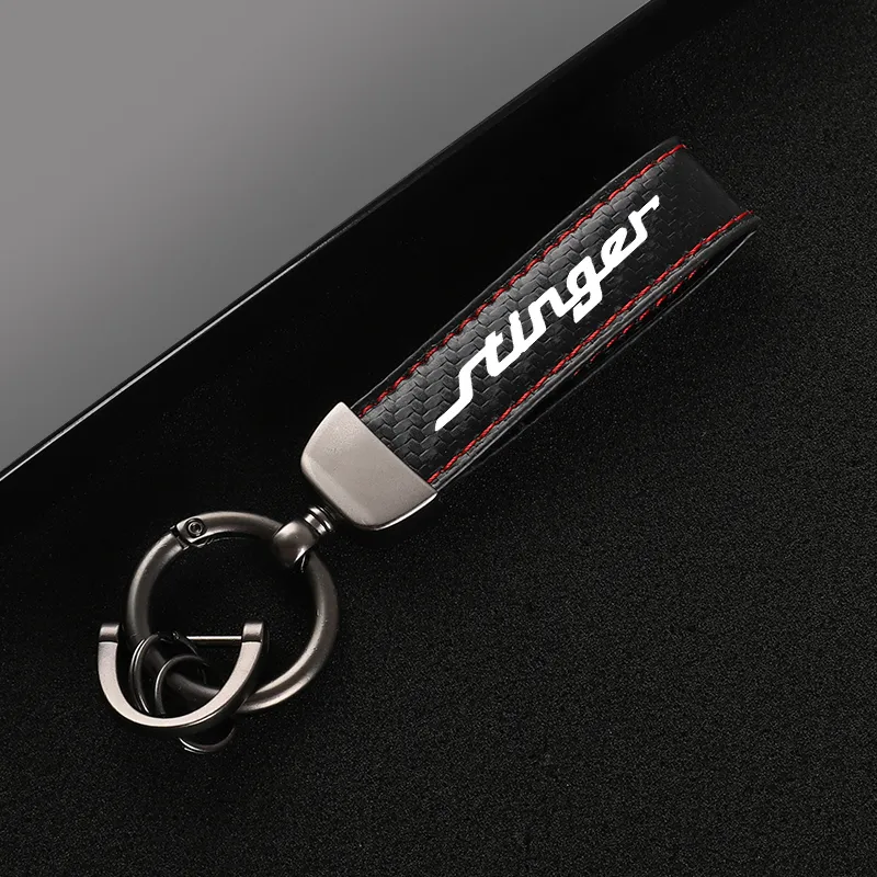 2021 NOWOŚĆ Skórzana klamra pokrzynia Logo samochodu na klucz niestandardowy pierścień kluczowy dla Kia Stinger GT Akcesoria 8228771