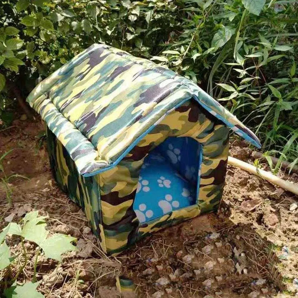 Waterproof Outdoor Pet House Thickened Cat Nest Tent Cabin Pet Bed Tent Cat Kennel Portable Travel Nest Pet Wholesale 210722