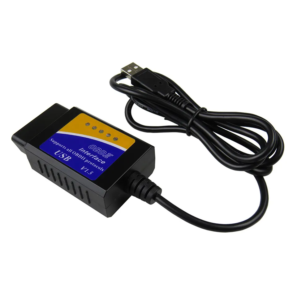 ELM327 V1.5 USB OBD2 narzędzia do diagnostyki samochodowej ELM 327 V 1.5 OBD 2 Skaner interfejsu diagnostycznego dla PC ELM-327 OBDII Code Readers