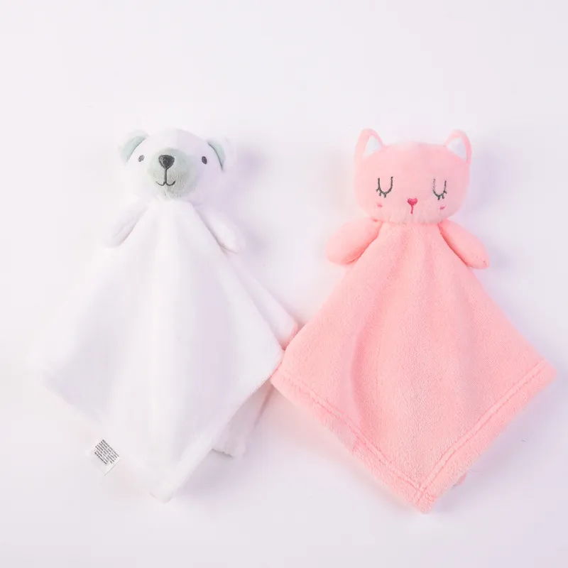 Baby Pluche Gevulde Cartoon Bear Bunny Soothe SOPEASE POP voor pasgeboren zachte troostende handdoek slapende speelgoed gift fabriek Beste 10 stks groothandel