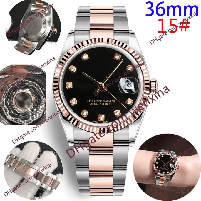 Orologi automatici da uomo impermeabili di alta qualità a i Orologio da 36 mm con diamanti Orologio da donna in acciaio inossidabile Stile classico Wris225z