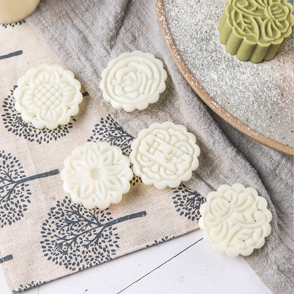 Bakkerij Mallen Maan Cake Tool Cookie Bloem Stempel Mooncake Mold Keuken Accessoires Ma'amoul Oosterse Gebak Mold Vorm voor Bak3290