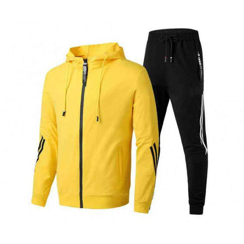 Männer Hoodie Trainingsanzug Anzüge 2 Stück Sweatshirt + Jogginghose Homme Casual Jogging Sportswear Jacke Übergroße Männer Kleidung 211106