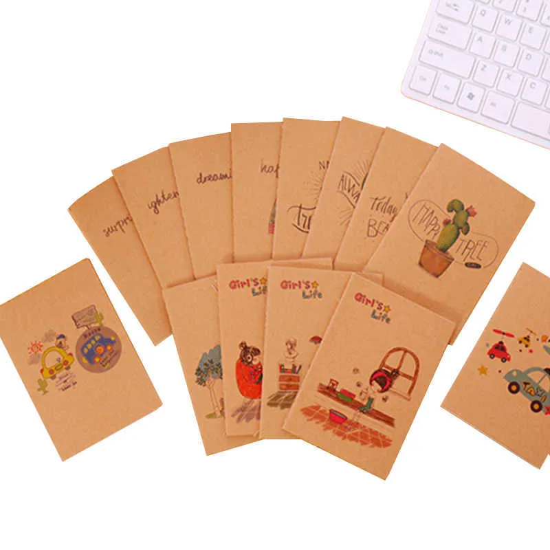 / 사랑스러운 만화 작은 노트북 종이 책 일기 64K 편지지 어린이 선물 210611