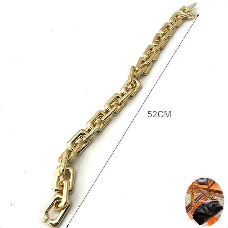 Gouden bronzen metaal dikke grote grote rechthoekige kettingen band acryl wolkentas handgreep riemriem accessoires hardware hoge kwaliteit 210174D