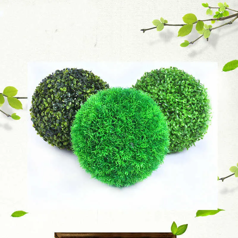 Artificielle Simuler En Plastique Vert Congé Boule Gazon Artificiel Balle Maison Jardin Fête De Mariage DecorationDIY Gazon Artificiel Balle 210624