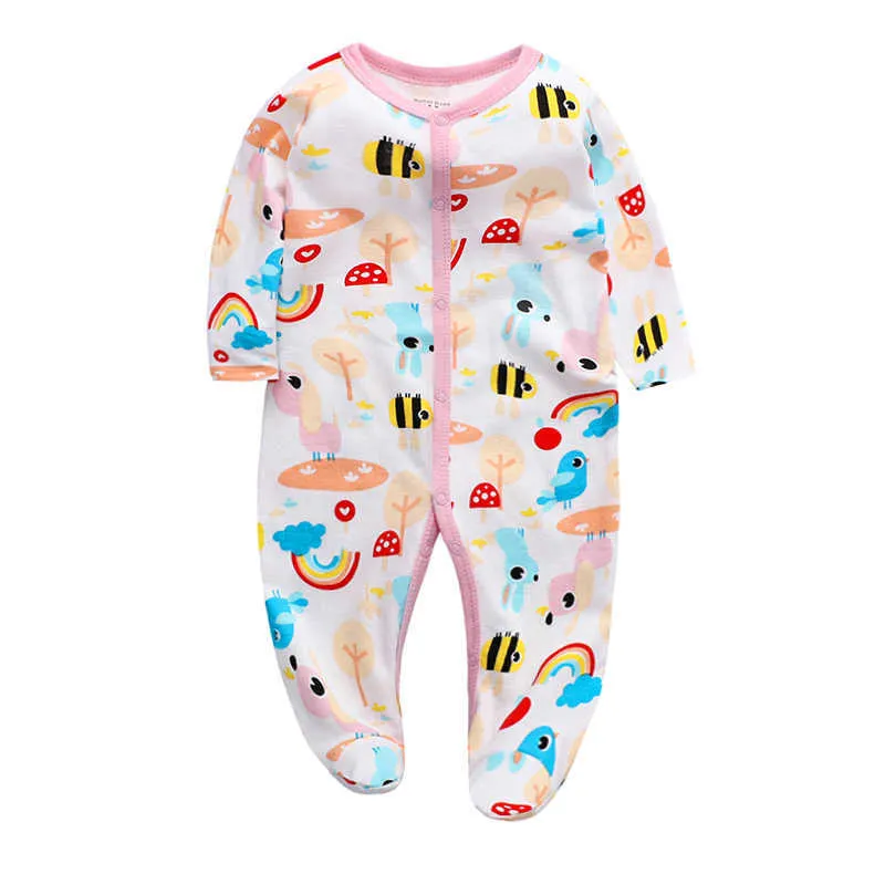 1 pezzo/lotto Del Bambino Della Ragazza del Ragazzo Footies Pigiama Originale In Cotone Primavera Degli Indumenti Da Notte Animale Di Natale Tuta Baby'sets G1023