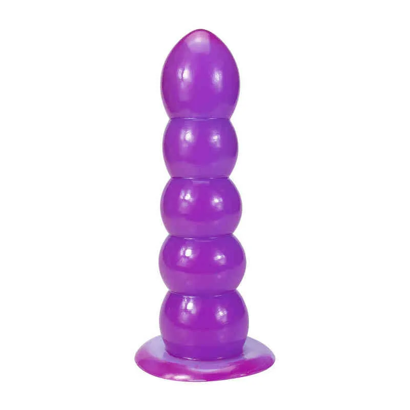 Nxy Dildos Anal Toys Большая всасывающая чашка Backcourt Bead Traving Plug Masturbation Устройство для мужчин и женщин Массаж простата Веселье расширение Взрослый 0225