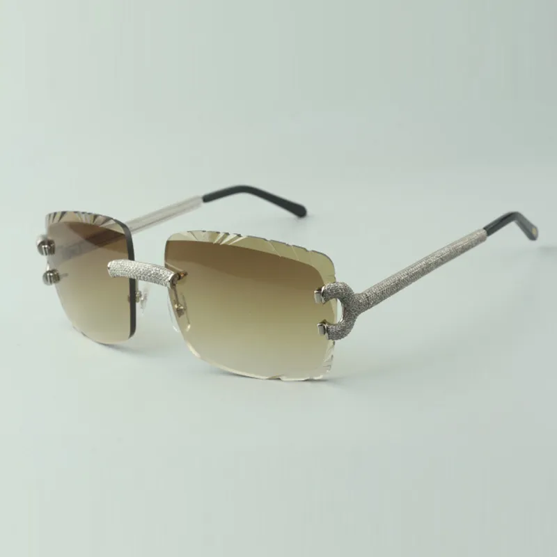 Gafas de sol con micropavé de diamantes 3524020 con lentes de talla C grande y 58 mm2539