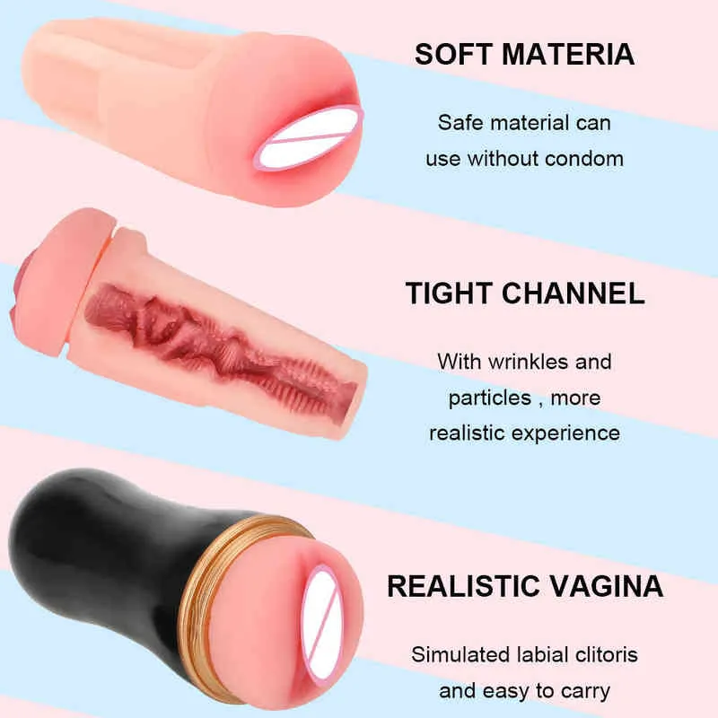 NXY Sex Masturbators 16cm Male Masturbator Vaginal for Men 18 Intimate Toys Penis Pump Glans Sucking Goods Adult Vagina Real Pussy Erotic Product 220127