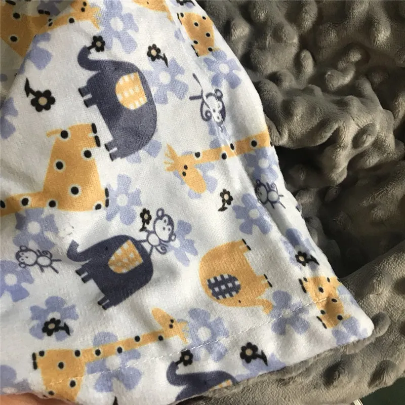 Personalizzato Baby Boy Elephant Cheap Fleece Minky Coperte Soft Toddler Bambini Peluche Tiro Giraffa Culla Biancheria da letto 210309