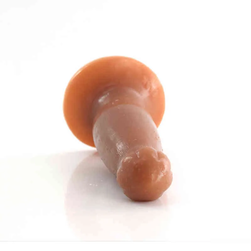 Nxy Dildo Plug anale in silicone a doppio strato con ventosa Design a forma di muscolo Morbido tocco di pelle Giocattoli sessuali donne Uomini Dildo 1204
