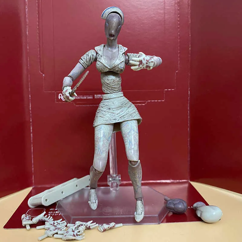 Figma Silent Hill Figura 2 Red Pyramd Thing Head Nurse SP061 Ação Figura Toy Horror Halloween Presente Q06216963342