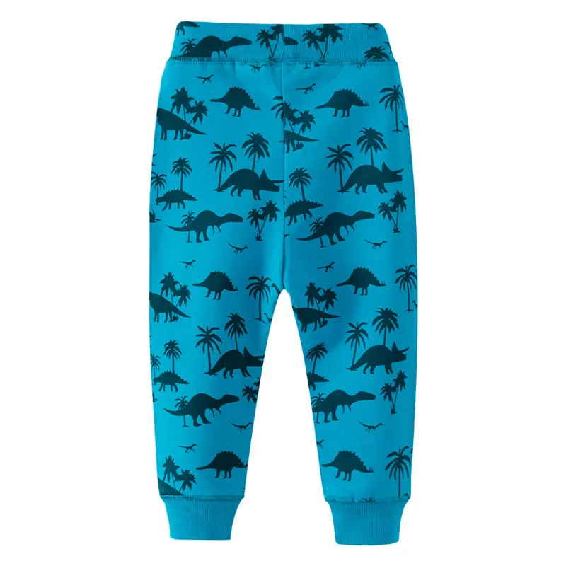 Top marca nueva llegada animales niños pantalones de chándal para niños niñas 2-7T moda deporte cordón pantalones largos bebé dinosaurios pantalones 210306