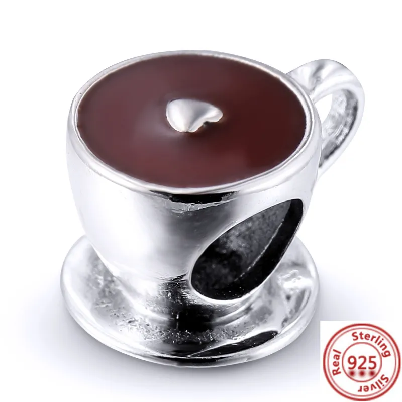 Original 925 Silver Dancing Queen Wine Coffee Cup Beads Fit Charms Silver 925 Bracelet Accessories Women DIY Jewelry3903192