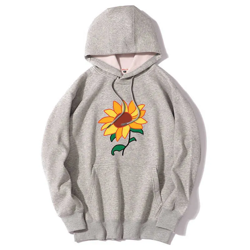 Anime Hoodie Oversized Pullover Geel Sweatshirt Dameskleding Heren Paar Kleding Crew Neck 210809