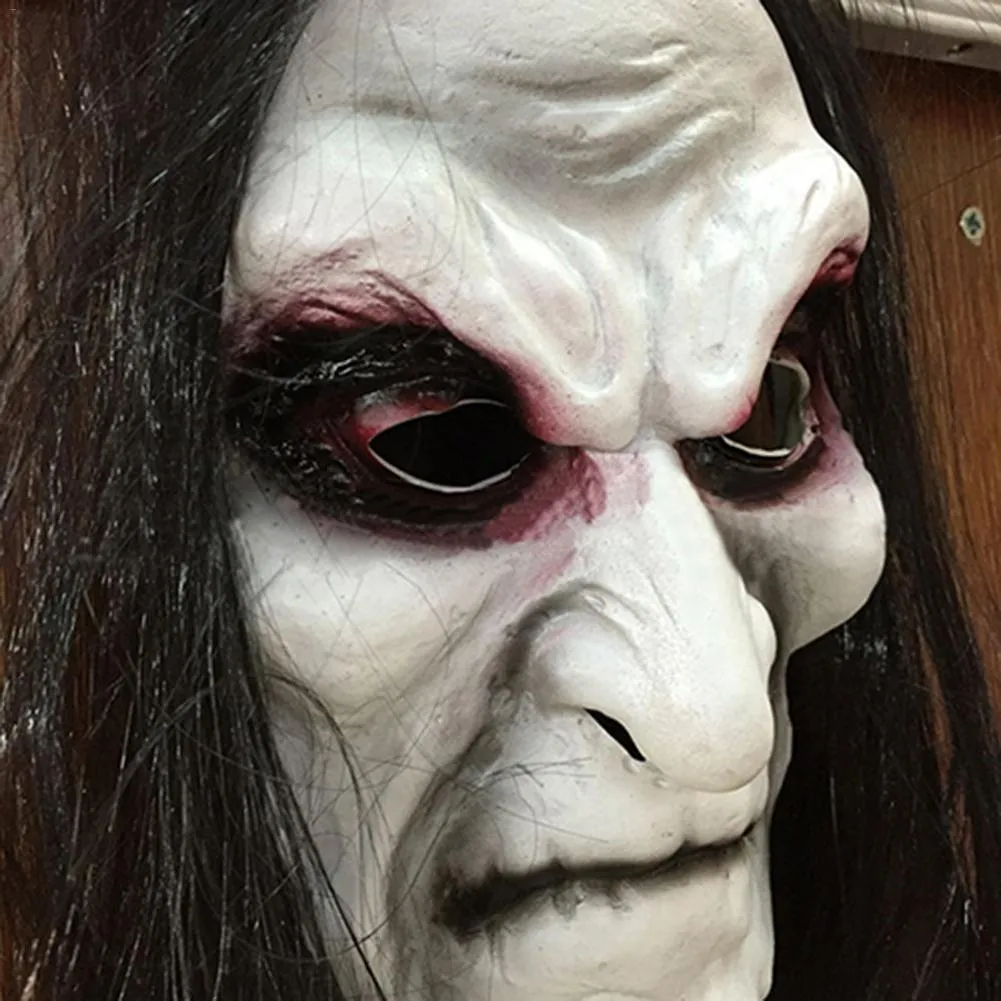 Halloween Props Long Hair Grudge Ghost Zombie Cosplay Realistische Fancy Dress Party Scary Mask