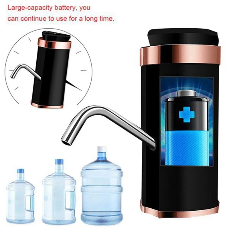 Pompe de distribution d'eau électrique, seau de bouteille, 5 gallons, USB, sans fil, Portable, pompage automatique pour la maison et le bureau, boisson Water229Z