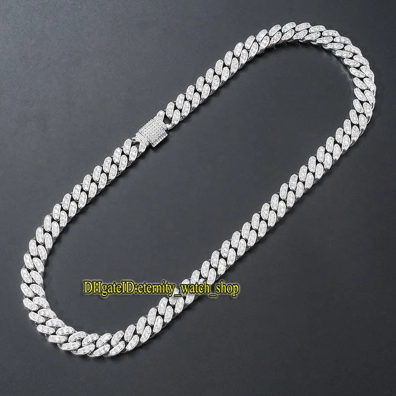 eeuwigheid Europese en Amerikaanse hiphop 13mm CZ Diamanten Cubaanse ketting heren hiphop ketting enkele rij volledige diamant Iced Ou267w