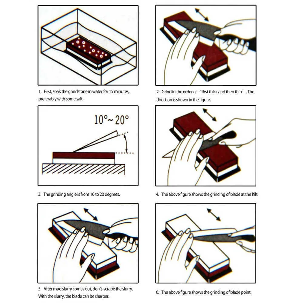 Professionell knivskärare Whetstone Sharpening Stones Slipvatten Köksverktyg 400/1000 3000/8000 Grit 210615