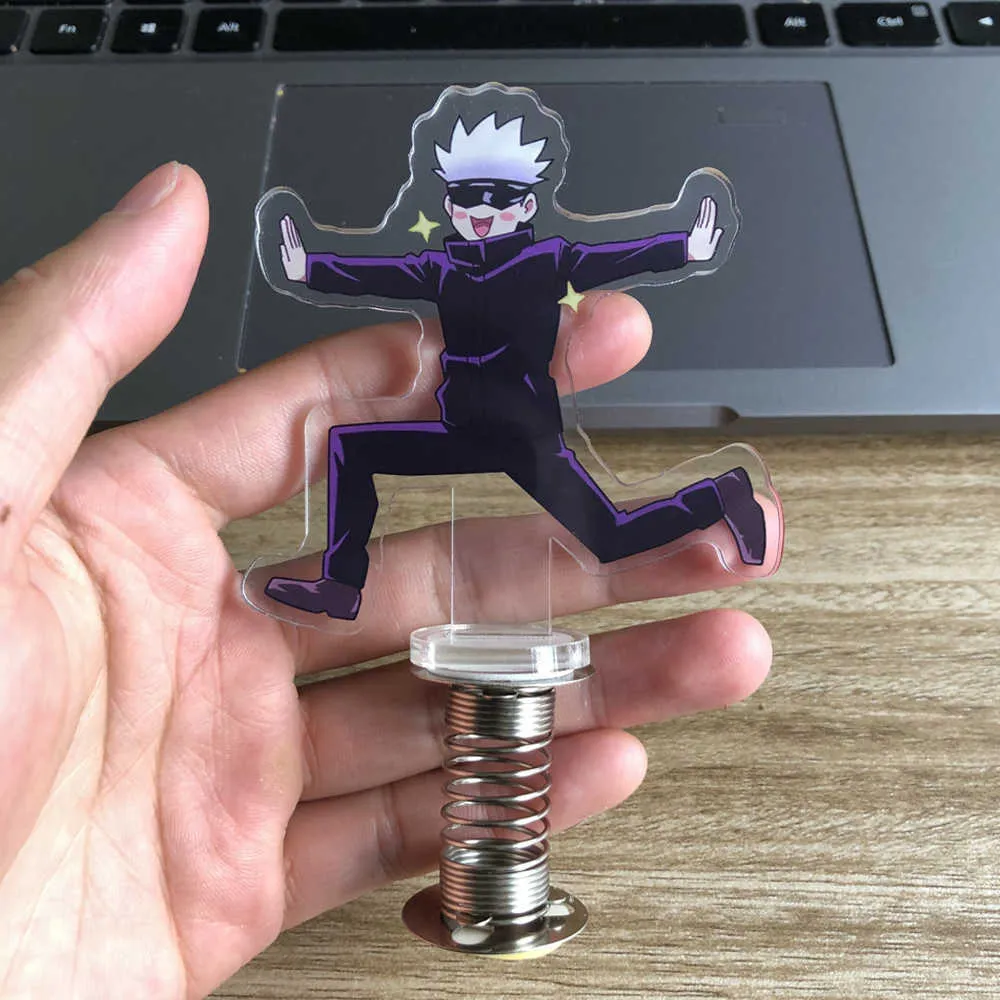 Anime Jujutsu Kaisen Gojou Shake Action Figure Stand Modèle Plaque Bureau Décor Mignon Secouant Acrylique Debout Signe Jouet Fans Cadeaux G1019