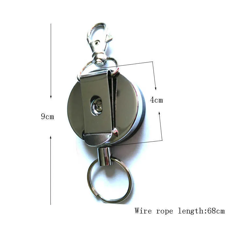Résilience câble en acier élastique porte-clés sportif rétractable alarme porte-clés Anti-perte télescopique porte-clés clés bibelot A0435 G1019