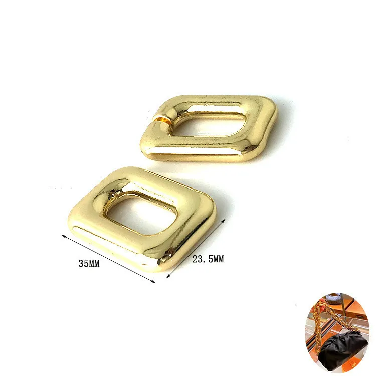 Gouden bronzen metaal dikke grote grote rechthoekige kettingen band acryl wolkentas handgreep riemriem accessoires hardware hoge kwaliteit 210174D
