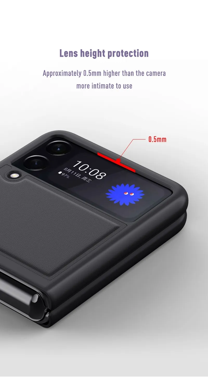 Echte Latehr Phone Cases voor Samsung Galaxy Z Flip3 5G Cover voor Samsung Z Flip 3 Skin Cow Hide Shell
