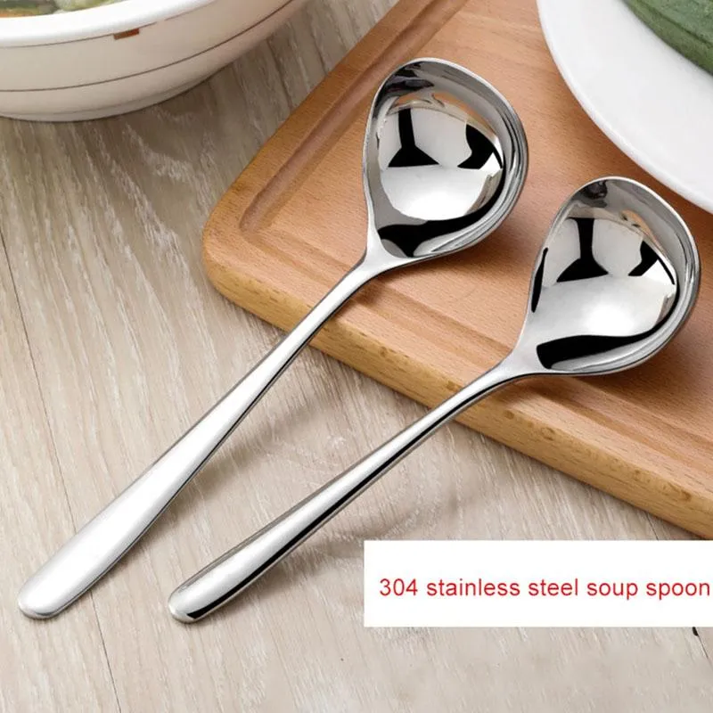 Spoons Korean Stainless Steel Thickening Spoon Creative Long Handle El Pot Soup Ladle Home Kitchen Essential Tools H2231U