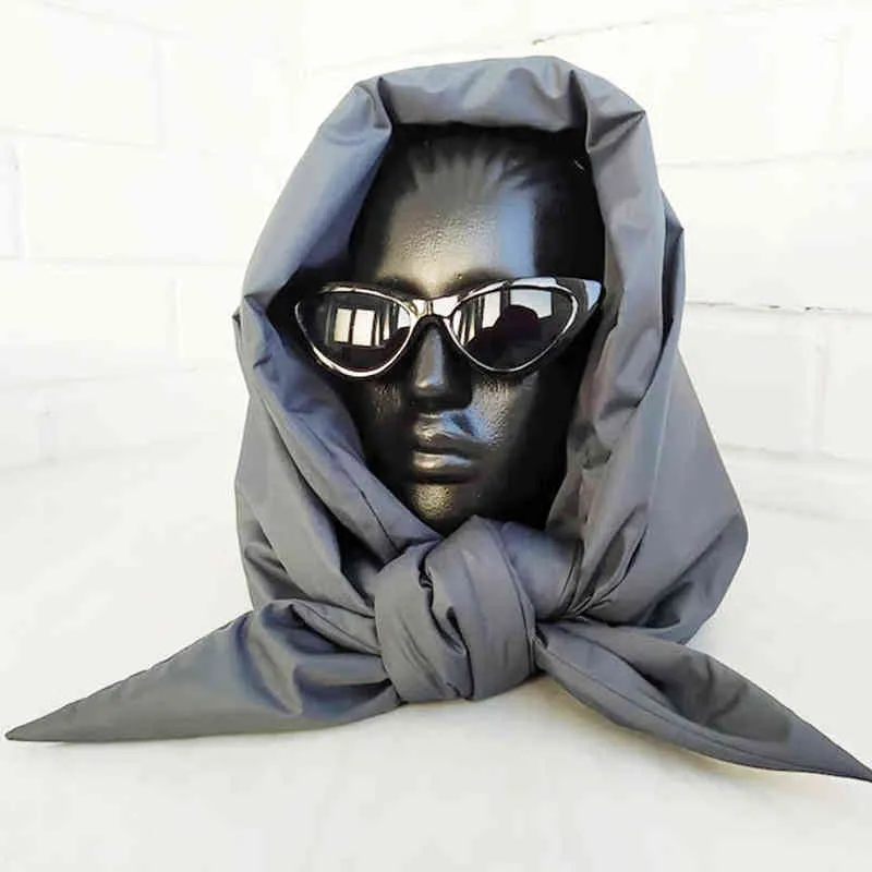 Mode gewatteerde hoofddoek puffer sjaal driehoekige sjaal Kapsjaal gezwollen lichte en warme hoofddoek winter Puff Neck sjaalkap 2112244462692