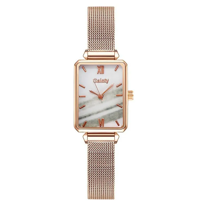 Horloges Dames Horloges Set Rechthoek Wijzerplaat Elegante Vrouwelijke Armband Mesh Magnetische Gradiënt Gift Zegarek Damski Vrouwen Watch230z