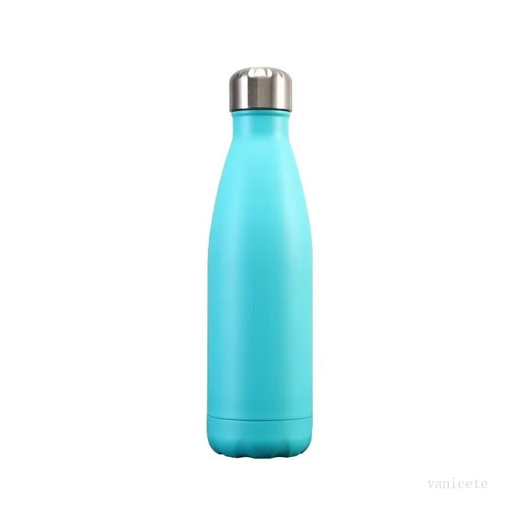 Bottiglia d'acqua a doppia parete con isolamento sottovuoto Bottiglia d'acqua in acciaio inossidabile da 500 ml Boccette sottovuoto sportive Thermos Bottiglie da viaggio T2I52161