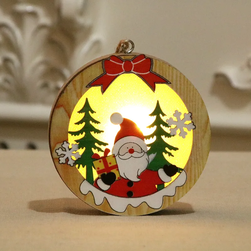 Christmas Decorations Wood Light Pendants Christmas Tree Pendants Small Gift Pendants