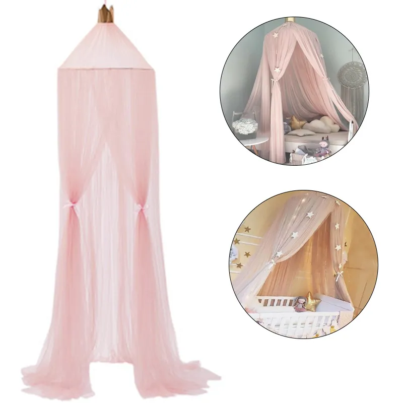 6 kolorów wiszący dzieci pościel dziecięcej kopuła kopuła baldachim Mosquito Net Princess Girl Decoration Dekoracja szkodników Odrzuć Y200417