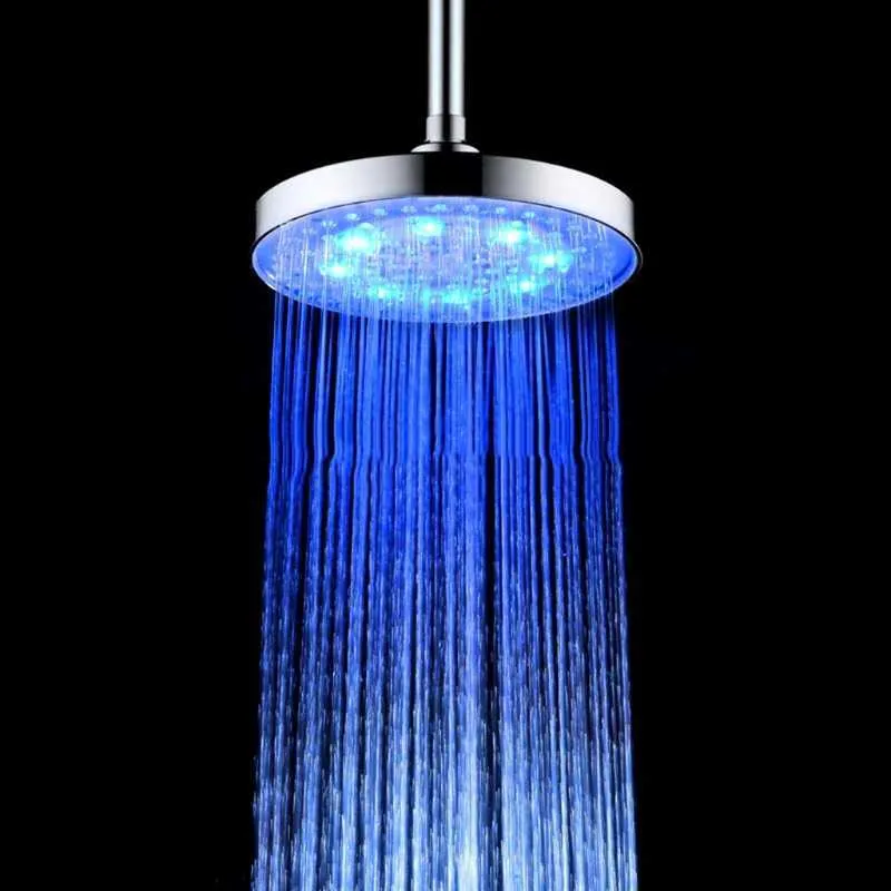 Soffione doccia Rainfal Bathrooml LED rotondo da 8 pollici Luce cambiante automatica a i Y4QC H0911232Q