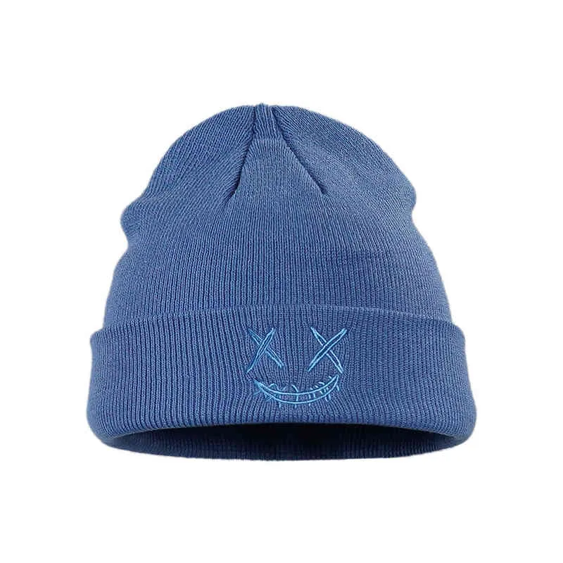 Clape chapeaux d'hiver pour unisexe bonnets tricotés visage souriant chapeau dame plus chaud Bonnet hommes automne femme Beanie casquettes casquette décontractée