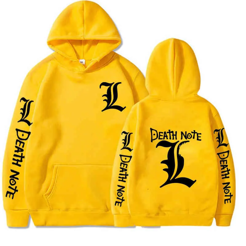 Death Note Hoodie Hip Hop Anime Pulls Tops Lâche Manches Longues Automne Homme Vêtements Y1213