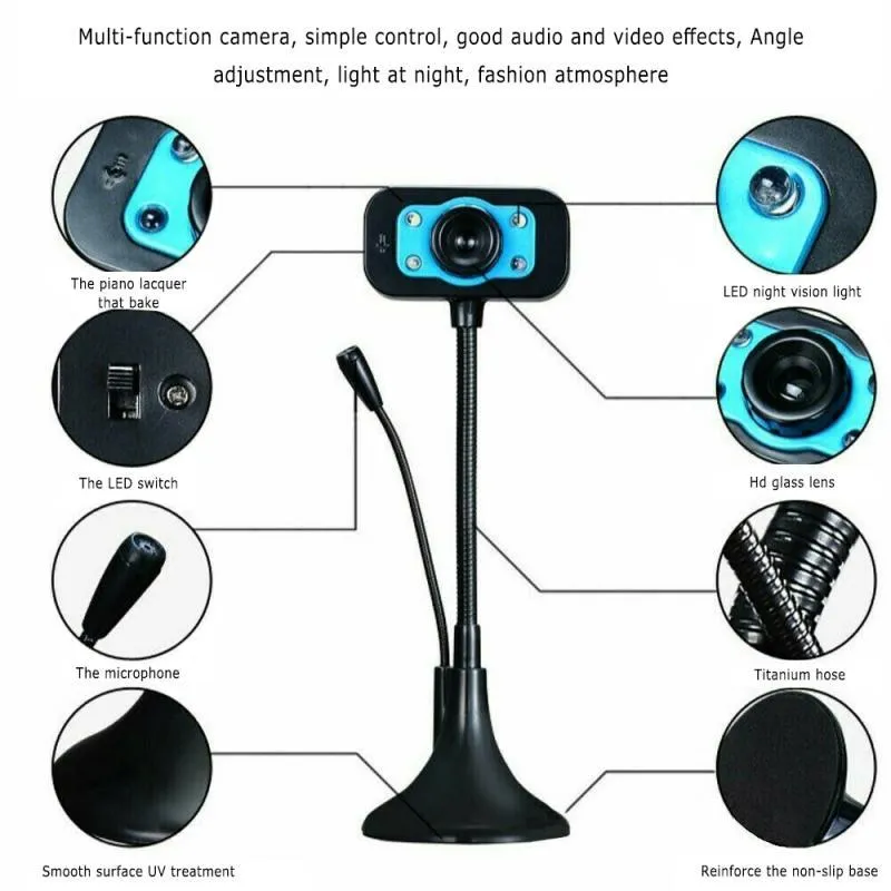 HD Webcams Webcam USB Camera Built-in Video Teaching Live With Microphone Computer Peripherals