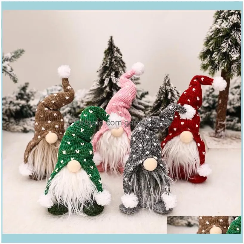 Fournitures de fête de Noël Décorations de jardin de Noël pour arbre Gnome Elf Doll Home Cadeau Navidad Noe Année 20211 Drop Deliv254J