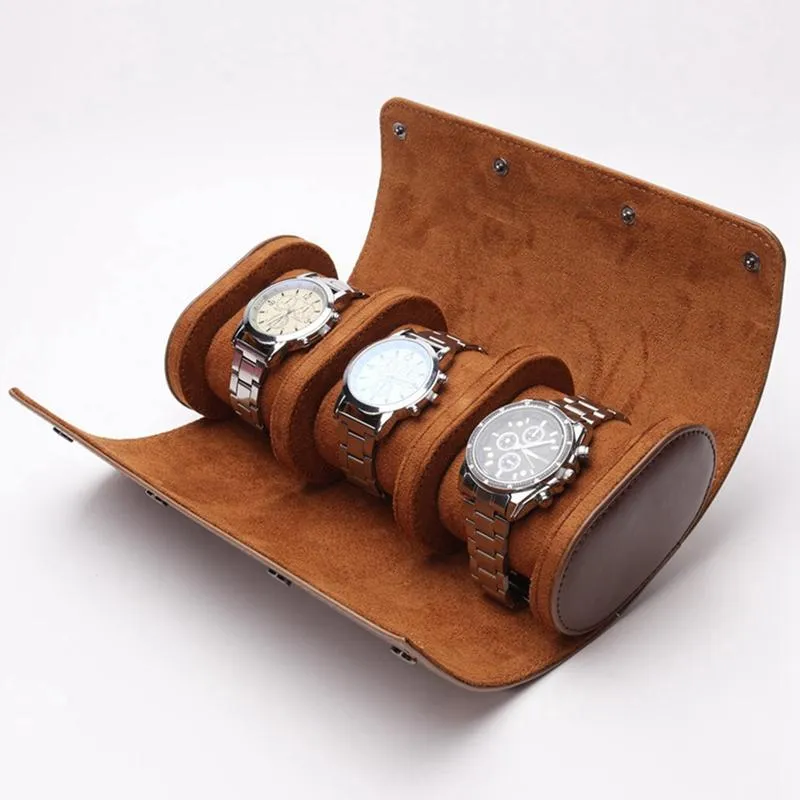 時計ボックスケースライトラグジュアリーメンズとレディースの3パックボックスPUストレージディスプレイ245D