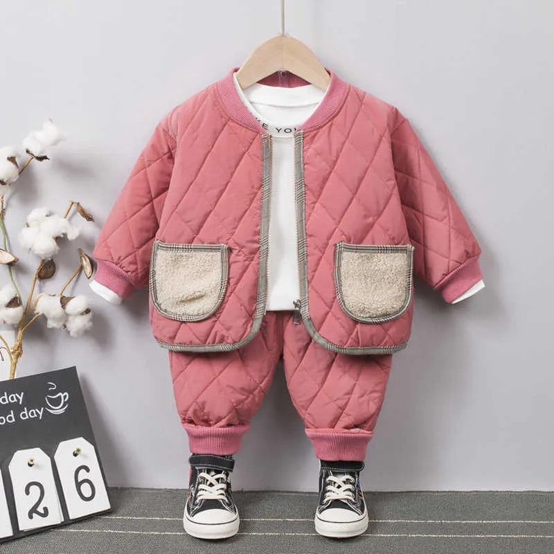 Pojkar Kvinnor Barnkläder Tjejer Bomullerad Höst Vinter Japanska Koreanska Babywinter Bomull Hemkläder 210625