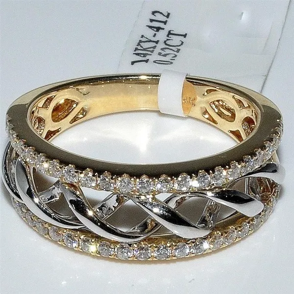 Real 14K Jewelry 2 Carats Diamond for Women Anillos Bizuteria Bague Jewellery Bijoux Femme 14 K Gold Rings Box2609