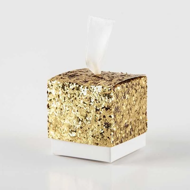 Goud Zilver Creatieve Glitter Candy Box Bruiloft Gunsten en Geschenken Doos Baby Getoond Gift Bags Party Feestelijke Wikkelbenodigdheden 211014