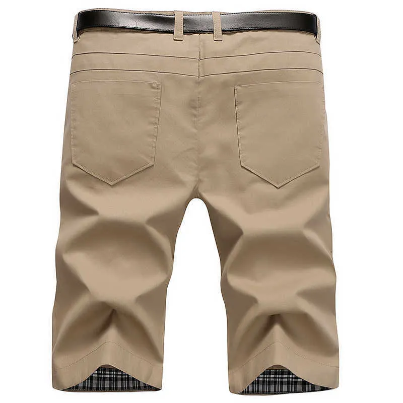 Männer gerade Shorts Sommer Baumwolle knielang Smart Chinos Vintage Bermuda Masculina Plus Größe 210714