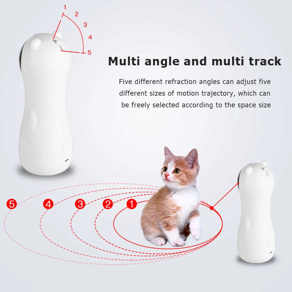 Automatique Chat Jouets Interactif Smart Teasing Pet LED Laser Drôle De Poche Mode Jouets Électronique Pet pour Tous Les Chats Laserlampje Kat 210929