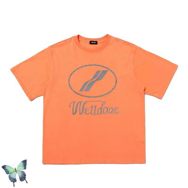 Summer Welldone 3M T-shirts colorés réfléchissants Hommes Femmes Coton Haute Qualité Bien Fait T-shirt X0726