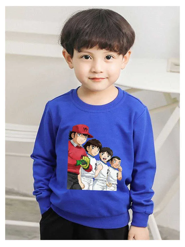 Nieuwste Kinderen Sweatshirt Captain Tsubasa Print Kids Baby Jongen Katoenen T-shirt Jongens Winter Hoodies Sweatshirts Tops Tee 2-13yrs G0908