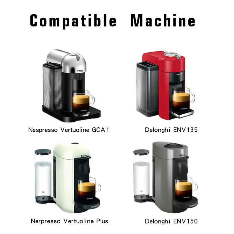 2 IN 1 wiederverwendbare Vertuo-Kaffeekapsel aus Stahl und Edelstahl für Nespresso Vertuoline Plus-Maschine, Sahnekaffeefilter 220309