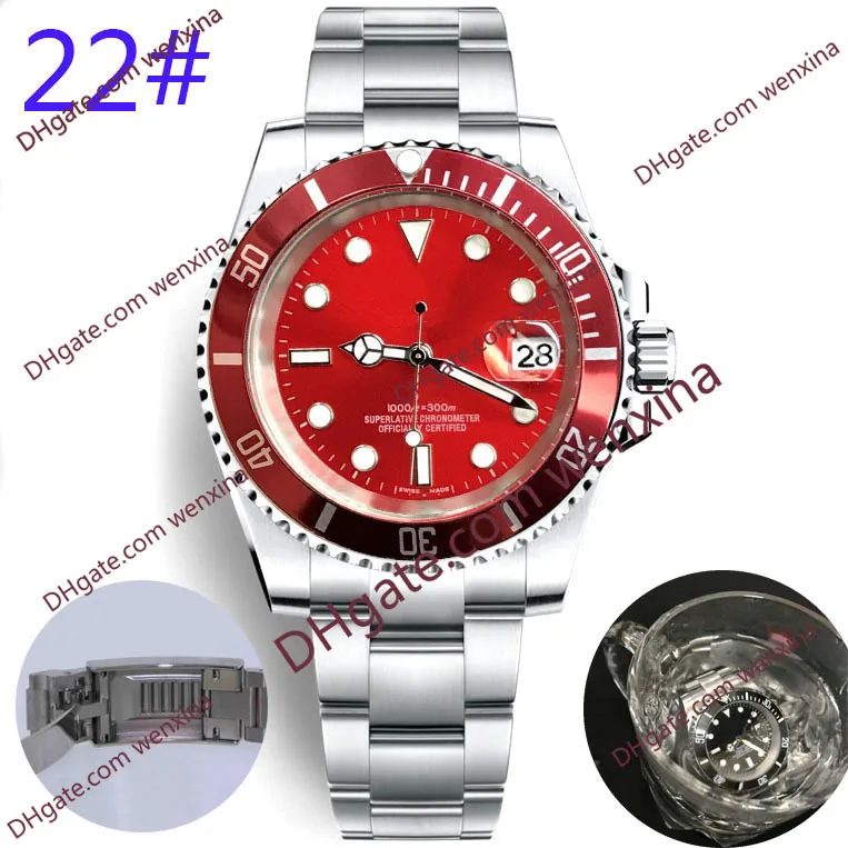 20 цветов, новые лучшие часы, мужские 41 мм, автоматические часы высокого качества, синее керамическое кольцо, водонепроницаемые мужские механические часы Orologio di Lusso Wrist225u