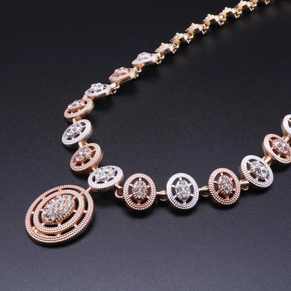 Dubai moda ouro cor colar brincos pulseira anel africano nupcial jóias conjunto presentes para mulheres acessórios h1022